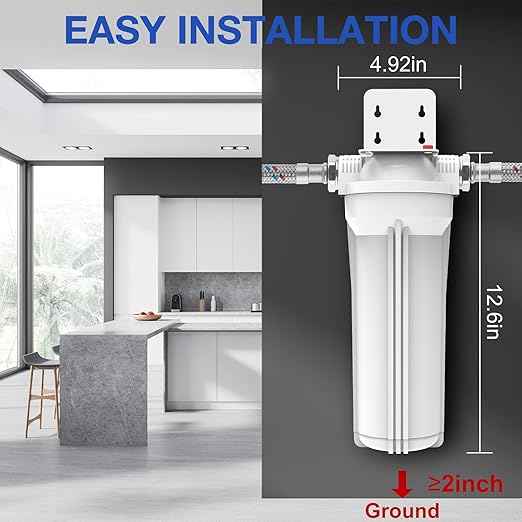 SimPure Whole House Water Filter Housing, Inline Water Filter for Home, Universal 10 inch Sediment Filter with 3/4 NPT Inlet and Outlet, Heavy Duty Steel Bracket, 4 Screws, Wrench (Pack of 2)