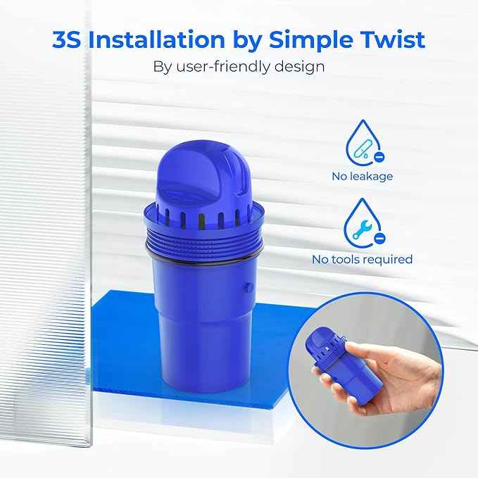 Waterdrop Replacement for All PUR® Upgraded Version, 2 Pack and PUR® Plus Pitcher and Dispenser Classic, 3 Pack Filtration Systems, CRF950Z, PPF951K, PPF900Z, NSF Certified