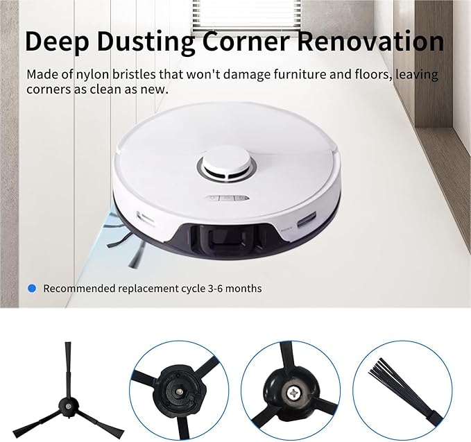 21 PCS Accessories Kit Compatible with Roborock S8 Pro Ultra Robot Vacuum Cleaner,6 Side Brushes,4 HEPA Filters,4 Dust Bags,1 Cleaning Brush,2 Main Brushes,4 Mop Pads,2 Tools - AquaVibe