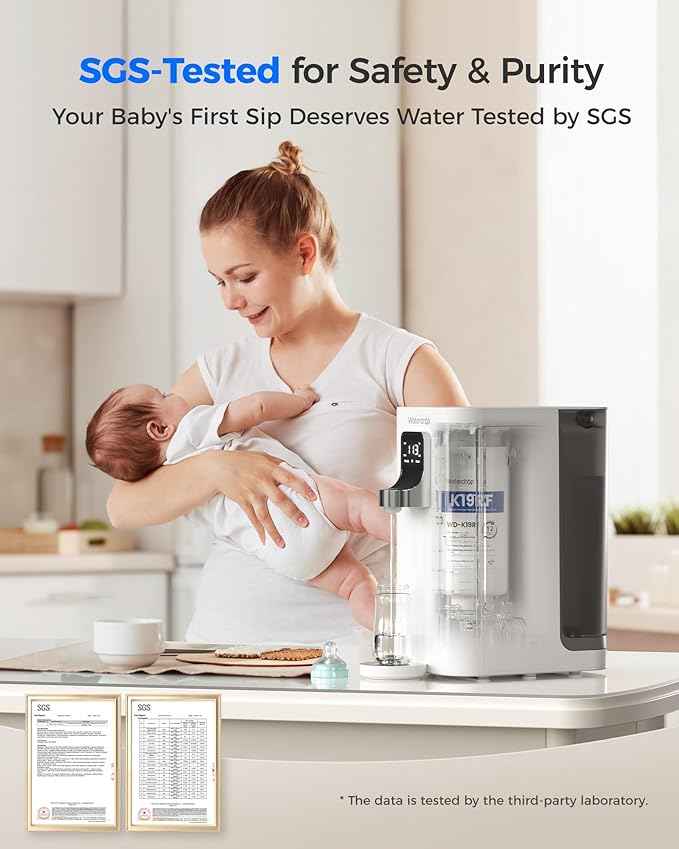 [ Instant Hot ] Waterdrop K19-H Countertop Reverse Osmosis System, Reverse Osmosis Water Filter Countertop, 3:1 Pure to Drain, 4 Temperature Options Water Dispenser, No Installation