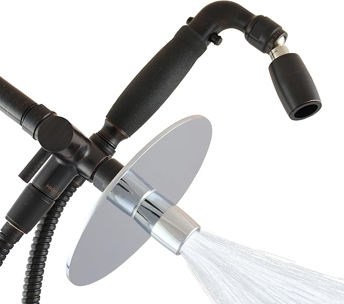 High Sierra® Lead-Free Metal 3-way Combo Shower Kit. Built in Diverter Valve Effortlessly Diverts Flow from the Fixed Shower Head to the Handheld and back - High Pressure 2.0 GPM-Oil Rubbed Bronze