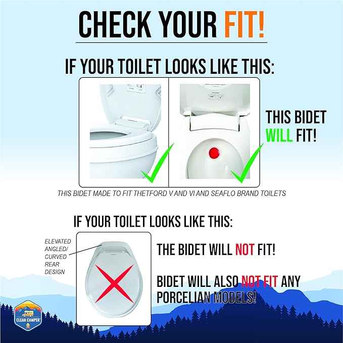RV Bidet – Only Fits Thetford V, Thetford VI & SeaFlo Plastic Toilets – Not for Porcelain RV Toilets– Easy Install, Front & Rear Spray, Saves 80% TP – Best RV Bathroom Upgrade
