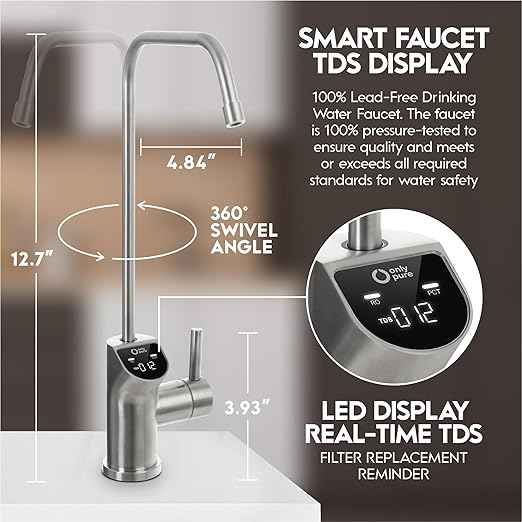 600 GPD Tankless Reverse Osmosis Water Filter System, Intelligent Dual Flow Alkaline RO with Real-Time TDS Display, NSF Certified Under Sink Water Purifier