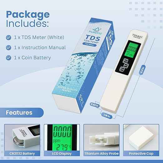 All-New 2026 TDS Meter Digital Water Tester – 4-in-1 Accurate & Reliable TDS, EC & Temperature Meter (°C, °F) 0-9990 ppm, Ideal for Drinking Water, Aquariums, Hydroponics, RO/DI Systems & More