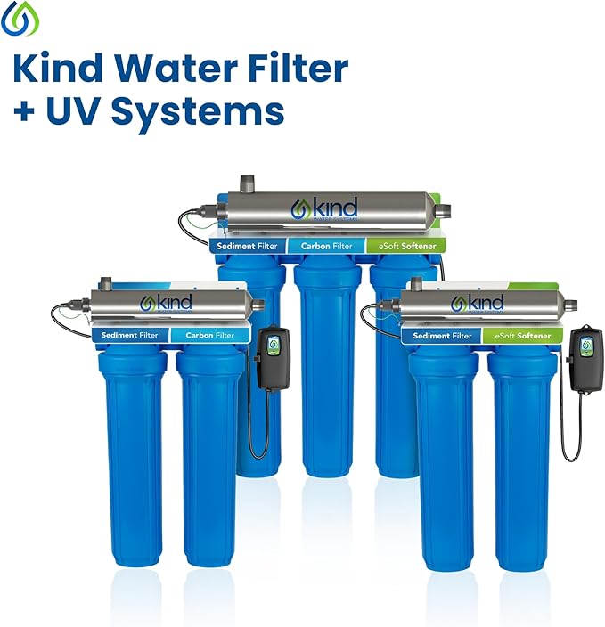 Kind Water Replacement Filter Set – Sediment Filter, UV Lamp & Quartz Sleeve – Fits E-2000 UV Whole House System – Annual Maintenance Kit for Clean, Safe Water