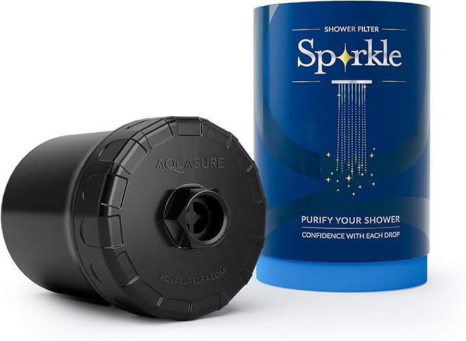Aquasure 10,000 Gallons High Capacity Shower Filter For Healthier Hair, Skin & Nails | Improves Dry Itchy Skin, Reduce Dandruff, Eczema, Protect Colored Hair (Matte Black) - AquaVibe