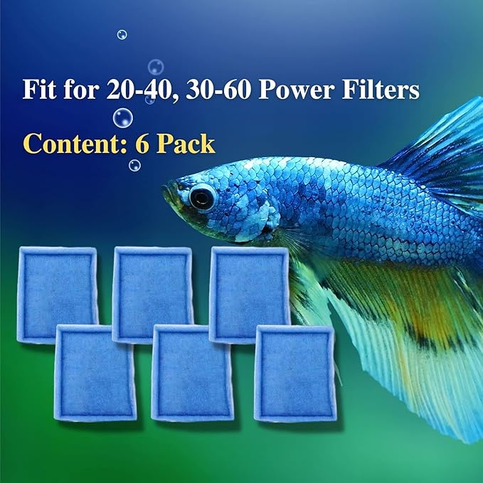 6 Pack Replacement Aquarium Filter Cartridge, Fit for Aqua-Tech 20-40/30-60 Gallon Power Filters, for Aqua-Tech EZ-Change #3 Fish Tank Filters - AquaVibe