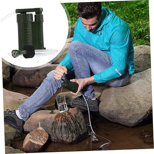 Abaodam 1Pc Portable Water Pump Emergency Water Purifier for Camping Hiking Outdoor Activities Removes Sediment Durable Reliable Water Filtration
