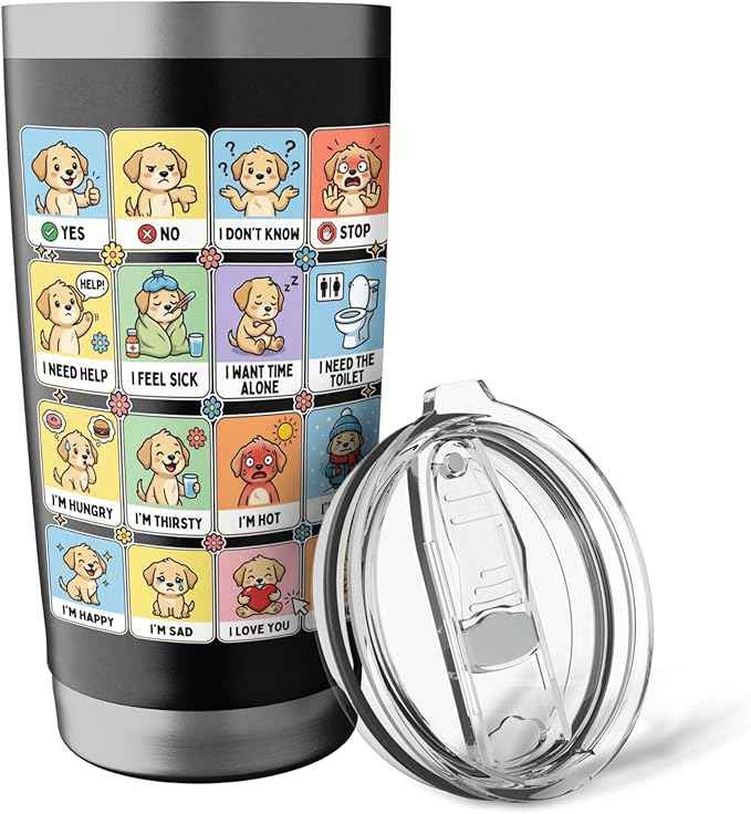 Autism ACC Communication Dog Lovers Kids Cute Autistic Stainless Steel Insulated Tumbler
