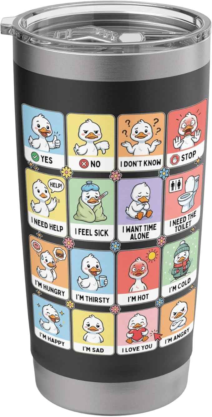 Autism ACC Communication Non Verbal Love Silly Goose Cute Stainless Steel Insulated Tumbler
