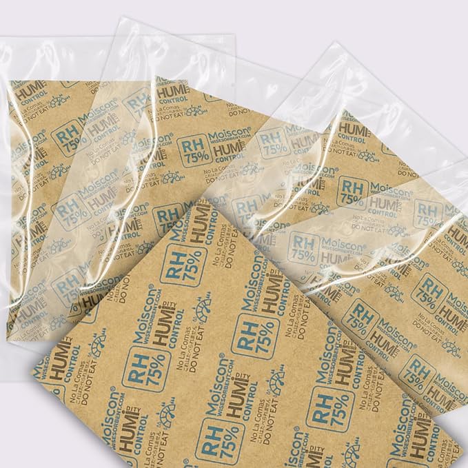 75% Two-Way Humidity Control Packs, 60 Gram 5 Pack for Storing 1 lb, Size 60 Moisture Control Packets Individually Wrapped, Humidifier Packs for Storage Containers Hydration Packets