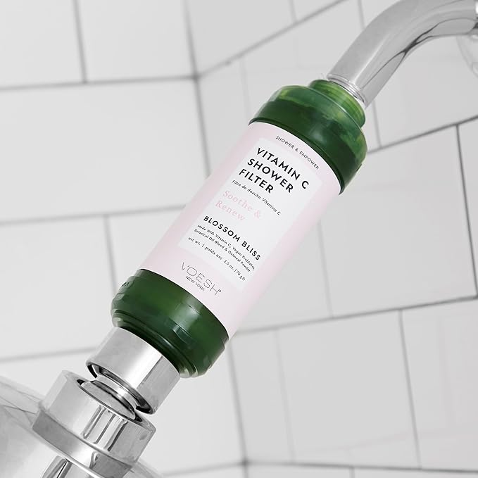 VOESH Vitamin C Shower Filter, Blossom Bliss, Shower Aromatherapy, Water Purifier, Water Softener, Vegan Probiotics, Spa Shower Head, Water Filter, Shower Self-Care