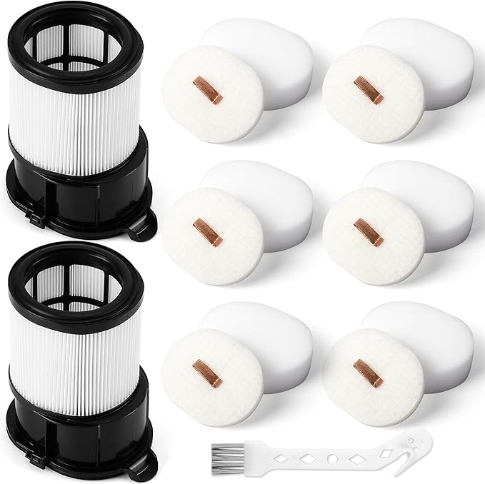 15 Pcs IP1251 IP3251 HEPA Filter Replacement Compatible with Shark Cordless PowerDetect Clean and Empty Lightweight Stick Vacuum, 2 Post-Motor HEPA Filter, 6 Pre-Motor Filter sets, 1 Cleaning Brush - AquaVibe