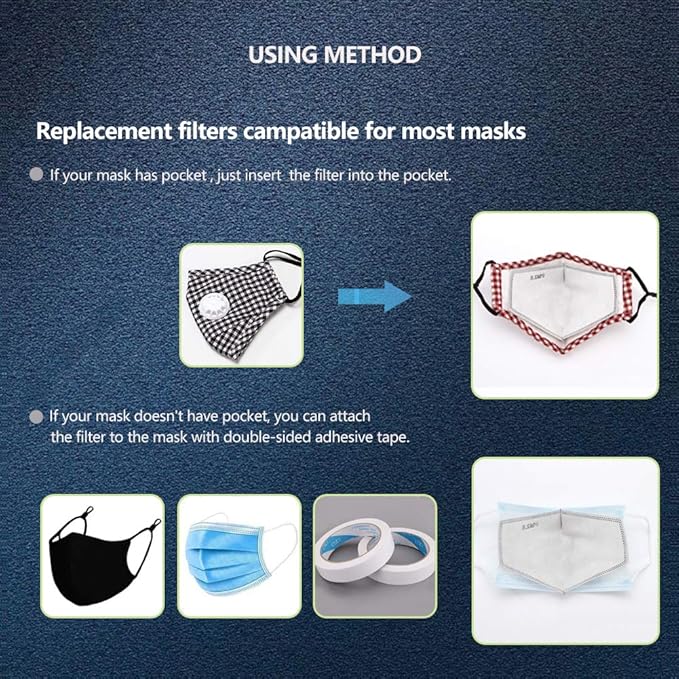 30PCS New Upgrade 3D PM2.5 Activated Carbon Filter Insert Adult Five Layers 3D Cutting PM 2.5 Filter Dustproof Air Pollution Replaceable Paper Larger Protection Area