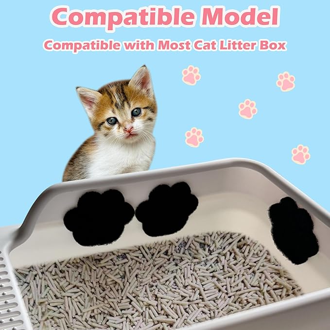 Box Stick-on Carbon Filters Compatible with Most Cat Litter Box, Activated Charcoal Filters Replacement to Absorb Odors and Litter Box Deodorizer for Keep Home Fresh (12 Pack)