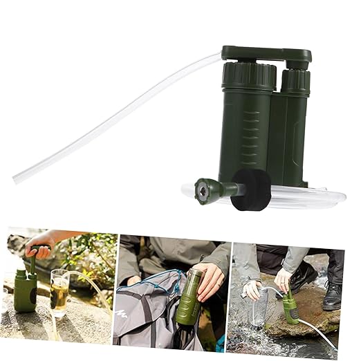 2pcs Portable Camping Water Filter Pump Lightweight Water Filtration Device for Outdoor Use Compact and Easy to Carry