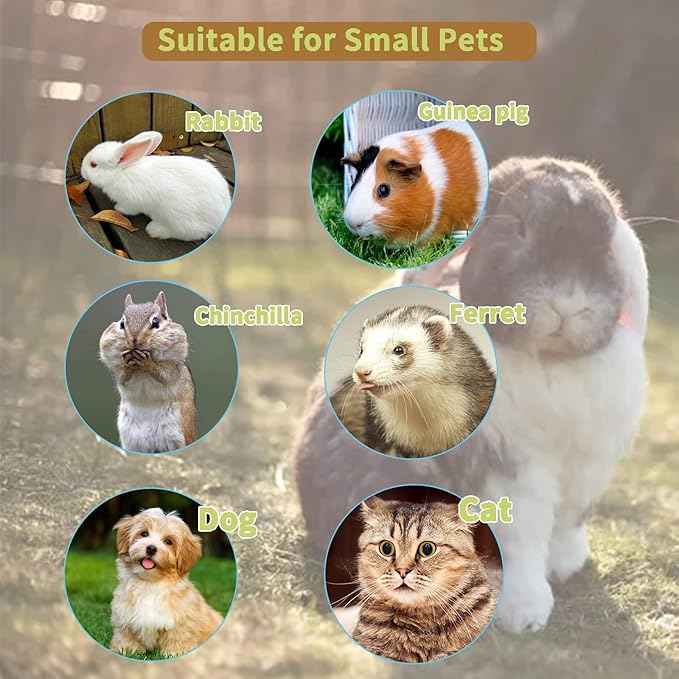 Rabbit Feeder for Cage,Hanging Automatic Cat Feeder and Water Dispenser,Ferret Cage Accessories,Food Water Bowl for Cats Rabbit Guinea Pig Cages(Cage Grid Spacing Over 1.2'')