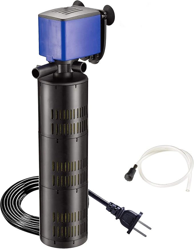 475 GPH Internal Filter Submersible Pump - 3 in 1 Aquarium Fish Tank Pump with Oxygenation, Filtration & Water Cycling, 5 ft max lift, 25W - 4 Pack