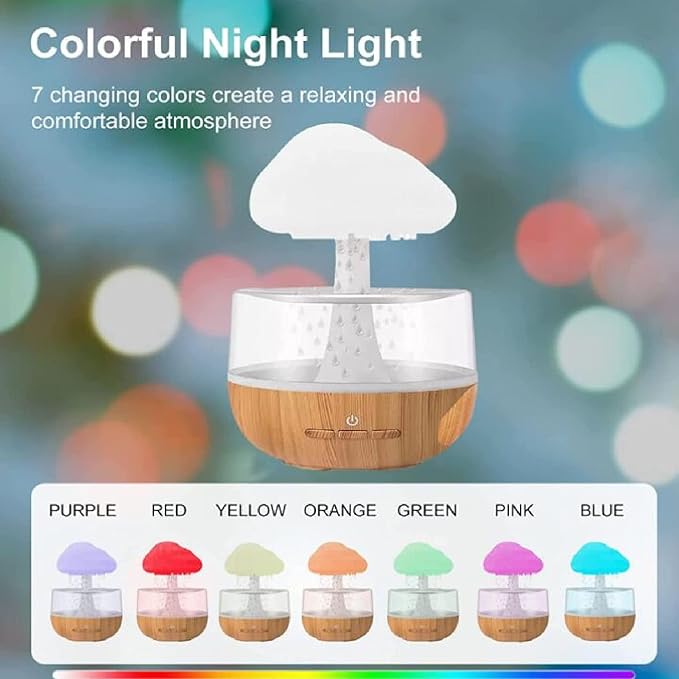TOPINCN Night Light Aromatherapy Essential Oil Diffuser Micro Humidifier Desk Fountain Bedside Sleeping Relaxing Mood Water Drop Sound