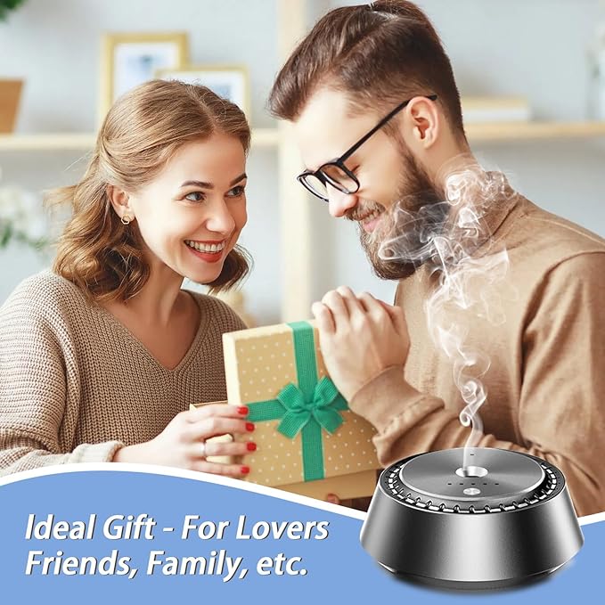 Wireless Car Aromatherapy Diffuser – Ultrasonic Nano Mist, 3-Speed Control, Rechargeable Humidifier & Air Freshener, Alloy PC Design (1, Machine + 1 Oil)