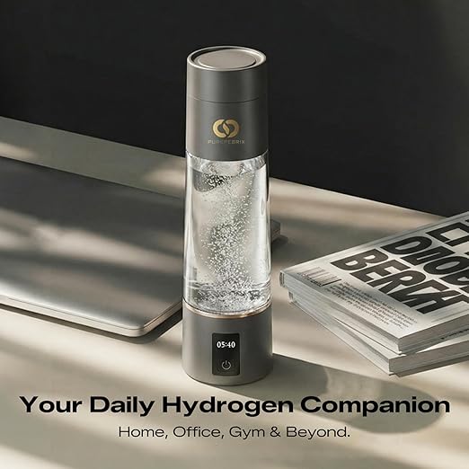 Hydrogen Water Bottle Generator - Up to 6400 PPB, 12-Hour Hydrogen Retention, H2 Certified SPE/PEM Tech, Portable, Recovery & Thoughtful Wellness Gift (Sliver)