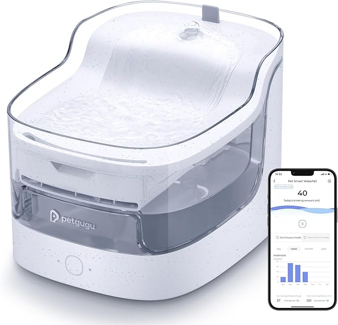 Cat Water Fountain Smart App Control 8 Layers Filtration BPA-Free & Ultra-Quiet Dogs Automatic Water Dispenser Water Fountains for Cats Indoor Wireless Pump Pet Health Manager 2.4G WiFi(PF1) - AquaVibe