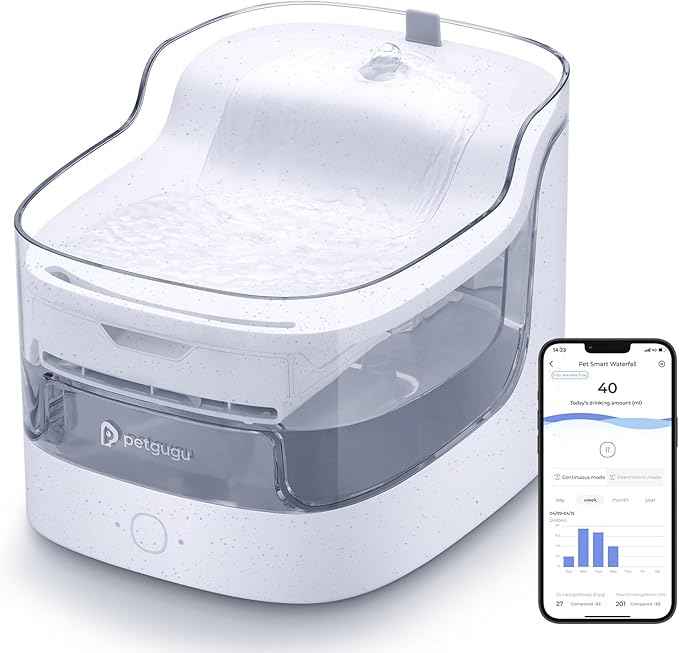 2L Cat Water Fountain Smart App Control,8 Layers Filtration Automatic Water Dispenser for Cats Dogs pet Water Fountain Wireless Pump 2.4G WiFi PF1