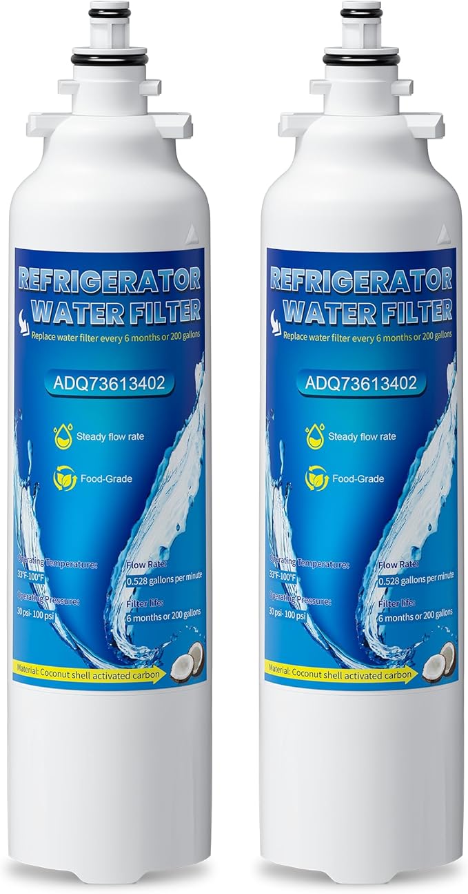 ADQ73613401 Replacement for LG LT800P, LT800PC, ADQ736134, ADQ73613402, Kenmore 9490, Kenmore 46-9490, Replacement Water Filters, Pack of 2 - AquaVibe