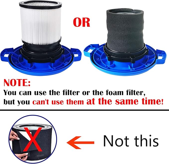 12 PCS Cartridge Filter 90304 Compatible with Shop Vac 90350 90333 5 Gallon and above，with 90585 Foam Filter, 90107 Filter，10-14 Gallon Vacuum Bags,Retaining Bands - AquaVibe