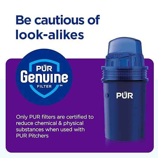 PUR 7-Cup Water Pitcher, 1 Genuine Filter, Cleaner, Great-tasting Water, Dishwasher Safe, Powerful, Faster Filtration, LockFit Cap Design - Lime