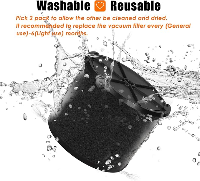 VF3700 / WS14045F Filter Replacement for Ridgid/Workshop Shop Vacuum Wet Application Foam Filters 3/4/4.5 Gallon Rigid Wet Dry Portable Vacuums, Wet Pick Up Filter-2 Pack - AquaVibe