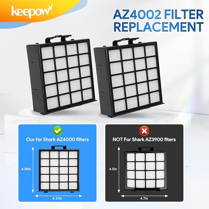 KEEPOW AZ4002 Vacuum Filter Replacement Compatible with Shark Power Detect Upright Vacuum Cleaner AZ4000 AZ4002 AZ4000C - AquaVibe