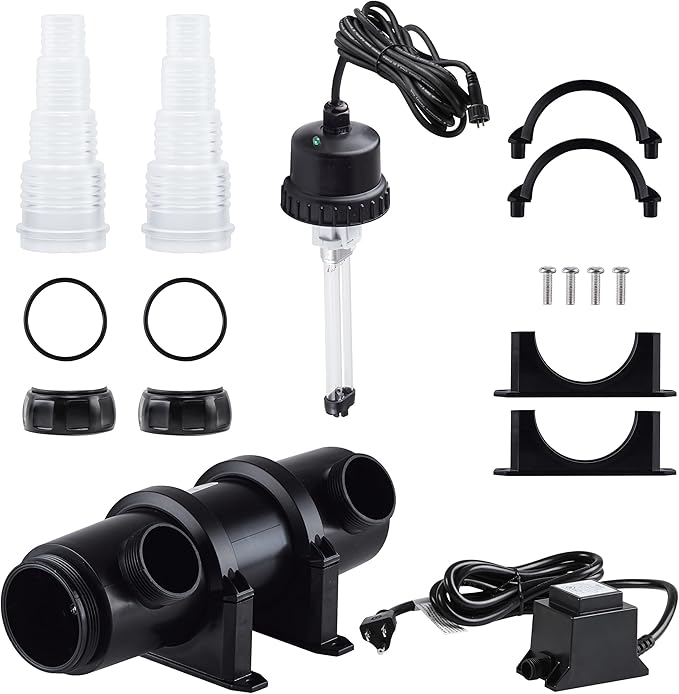 Alpine Corporation 7 Watt UV Clarifier Intended for Fountains, Waterfalls, and Water Circulation Out of Water Use, Black
