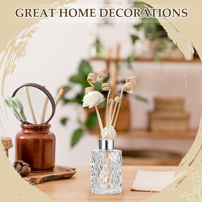 Loopeer 180 Pcs Reed Diffuser Sticks Set - Rattan Fragrance Diffuser and Flower Reed Sticks for Aromatherapy - Natural Volatile Replacement Refill Sticks for Aroma - AquaVibe