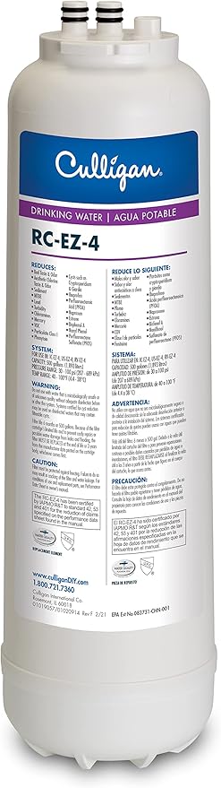 Culligan RC 4 EZ-Change Premium Water Filtration Replacement Cartridge, 500 Gallons, White