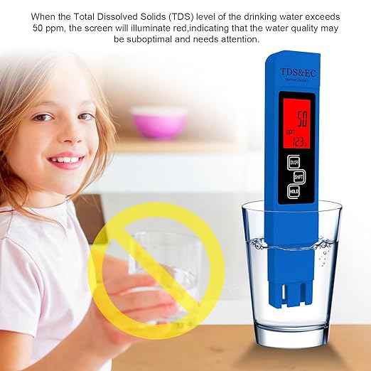 Most Accurate So Far 4-in-1 Instant Read TDS Meter - Measures TDS, EC, & Temperature (°C/°F) - Digital Water Testing Kit for Tap, Well, Pool, Hydroponics, Aquarium, RO/DI System -Blue