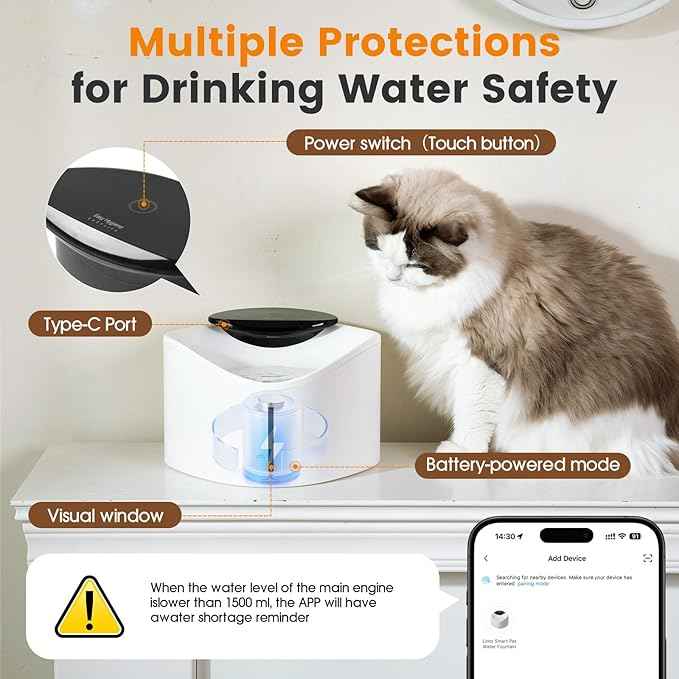 Wireless Cat Water Fountain, BPA-Free Ensure Safety, 2.5L/84oz App Control Smart Pet Water Fountain Rechargeable Battery Operated with Hydration Tracking, Ultra-Quiet Automatic Cats Dog Dispenser