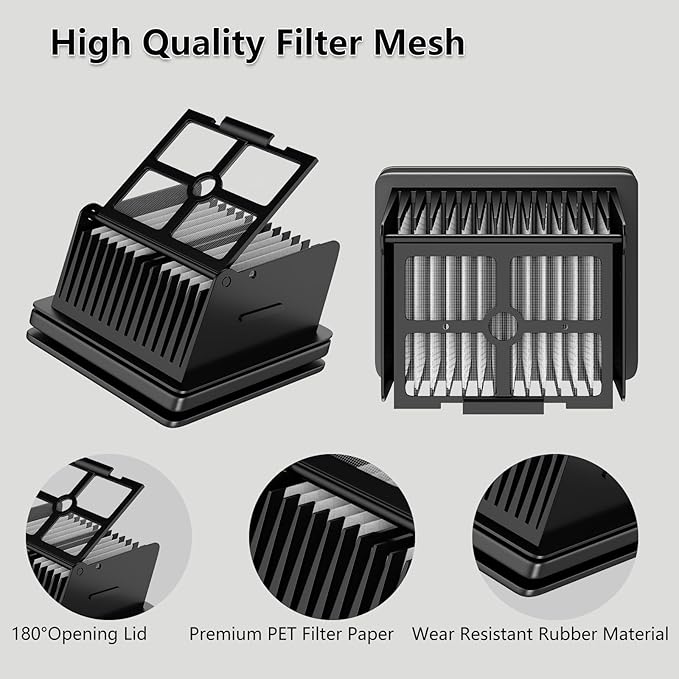 Replacement Vacuum Filters Roller Brushes Compatible with Dreame H12 Pro Wet Dry Vacuum Cleaner, Efficient Replacement Filters for Clean Floors (【H12Pro】4 Filters) - AquaVibe