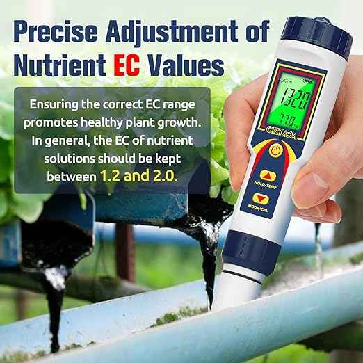 pH Meter for Water 4 in 1 pH EC TDS Temp Meter for Hydroponics PPM and EC Water Tester Digital pH PPM Meter for Nutrients Growing Hydroponics Gardening DWC hydroponics System