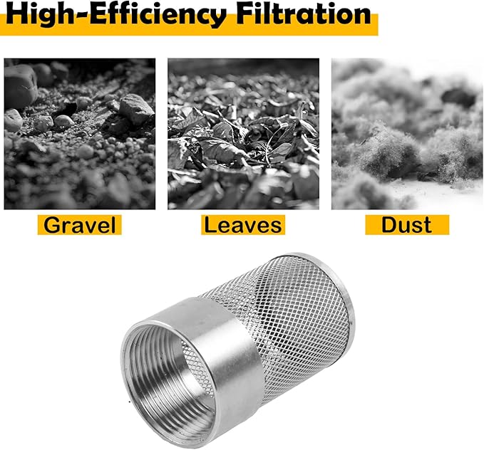 Dia Hose Inlet Suction Strainer Filter, Stainless Steel Water Pump Filter for Garden Irrigation, High Pressure Water Pump, Sprayer & Plumbing Systems (43.5mm)