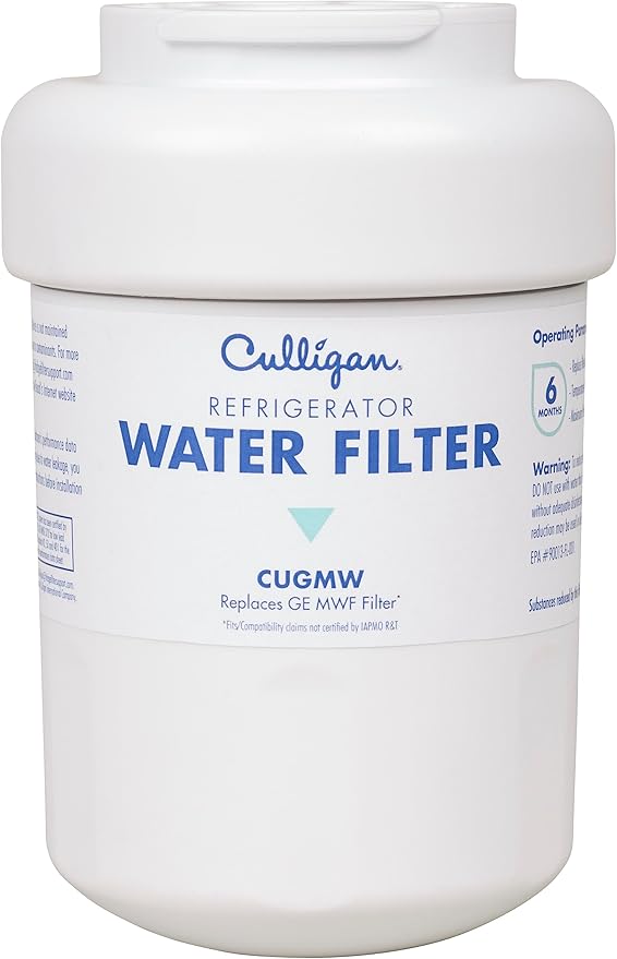 Culligan CUGMW Refrigerator Water Filter Replacement for GE Water Filter (MWF) Replace Every 6 Months (Pack of 4)