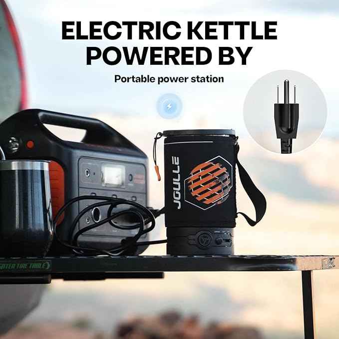 Electric Kettle, 120V Portable Water Boiler for Coffee & Tea, 304 Stainless Steel Mini Tea Kettle, 500W Fast Boiling Water with Auto Shut-Off, Camping & Travel Essentials