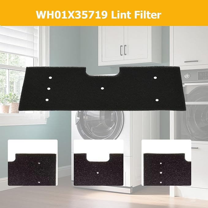 WH01X35719 Lint Filter Compatible with GE Washer Dryer Combo Replacement for Hand Washable Reusable Foam Lint Filter PFQ97HSPVDS 4pcs