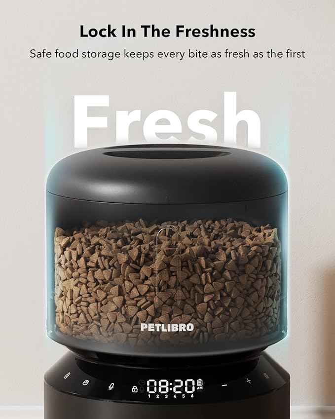 PETLIBRO Automatic Cat Feeder – 3L Programmable Pet Food Dispenser with Airtight Storage, Timed Portion Control, Voice Meal Call & Dual Power Supply, Clog-Free Healthy Feeding for Cats & Small Dogs