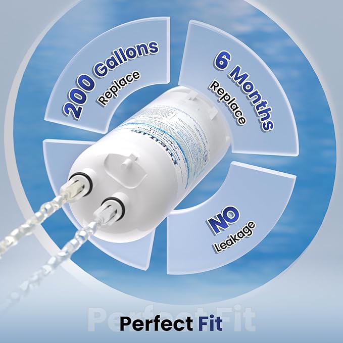 W10295370A Refrigerator Water Filter Compatible with EDR1RXD1, Everydrop® Filter 1, EDR1RXD1B, WHR1RXD1, KAD1RXD1, 46-9081, 46-9930, P5WB2L, P8RFWB2L, 3Pack