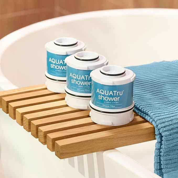 AquaTru Shower Filter High-Output Replacement Cartridge | Triple-Stage Filter Helps Reduce Chlorine, Chloramine, and Other Harmful Contaminants for Soft and Healthy Skin and Hair