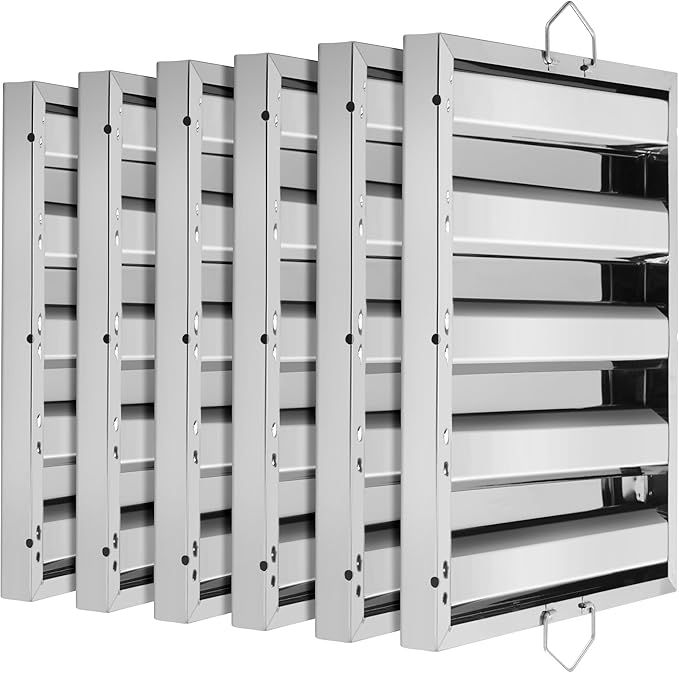 New Star Foodservice 54361 Stainless Steel Hood Filter, 20" W x 16" H, Set of 6 - AquaVibe