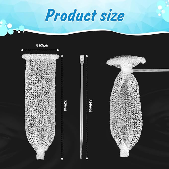 40 Pieces Nylon Lint Trap Washing Machine Lint Fabric Mesh Snare Washer Lint Catcher Washer Hose Lint Traps Washing Machine Lint Trap Lint Traps Hose Screen Filter Catcher with 40 Pieces Cable Ties - AquaVibe