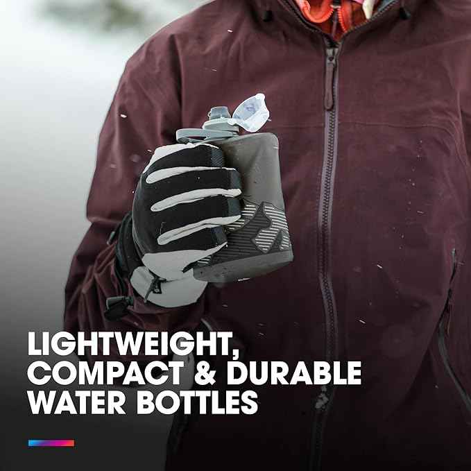 HydraPak Stow Collapsible Water Bottle – 350ml, 500ml, 1L – Ultralight, Leak-Proof, BPA-Free, Filter Compatible Travel & Hiking Flask