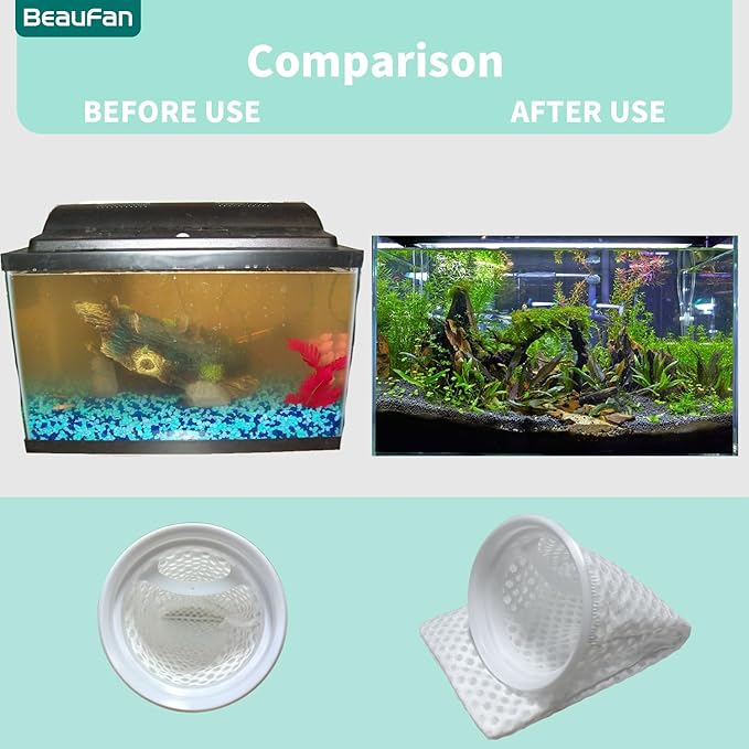 20 Pack 4 Inch 150 Micron Honeycomb Filter Socks for Fish Tank, Aquarium Filter Sock 3D Honeycomb Design Filter Sock, Compatible with Waterbox Marine X 60.2, 90.3, and 110.4.